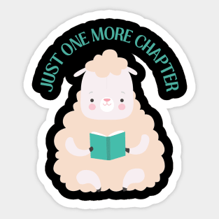 Little sheep reading book Just one more chapter I Love Books Bookoholic Sticker